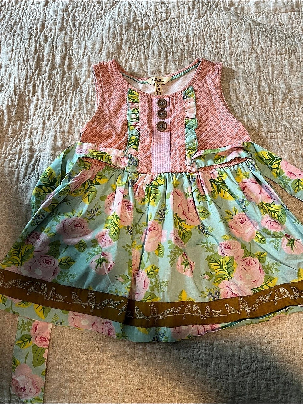Matilda Jane Floral Pink & Blue Top- size 8